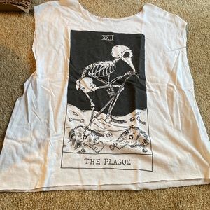 SPENCERS THE PLAGUE CUT SHIRT NEVER WORN